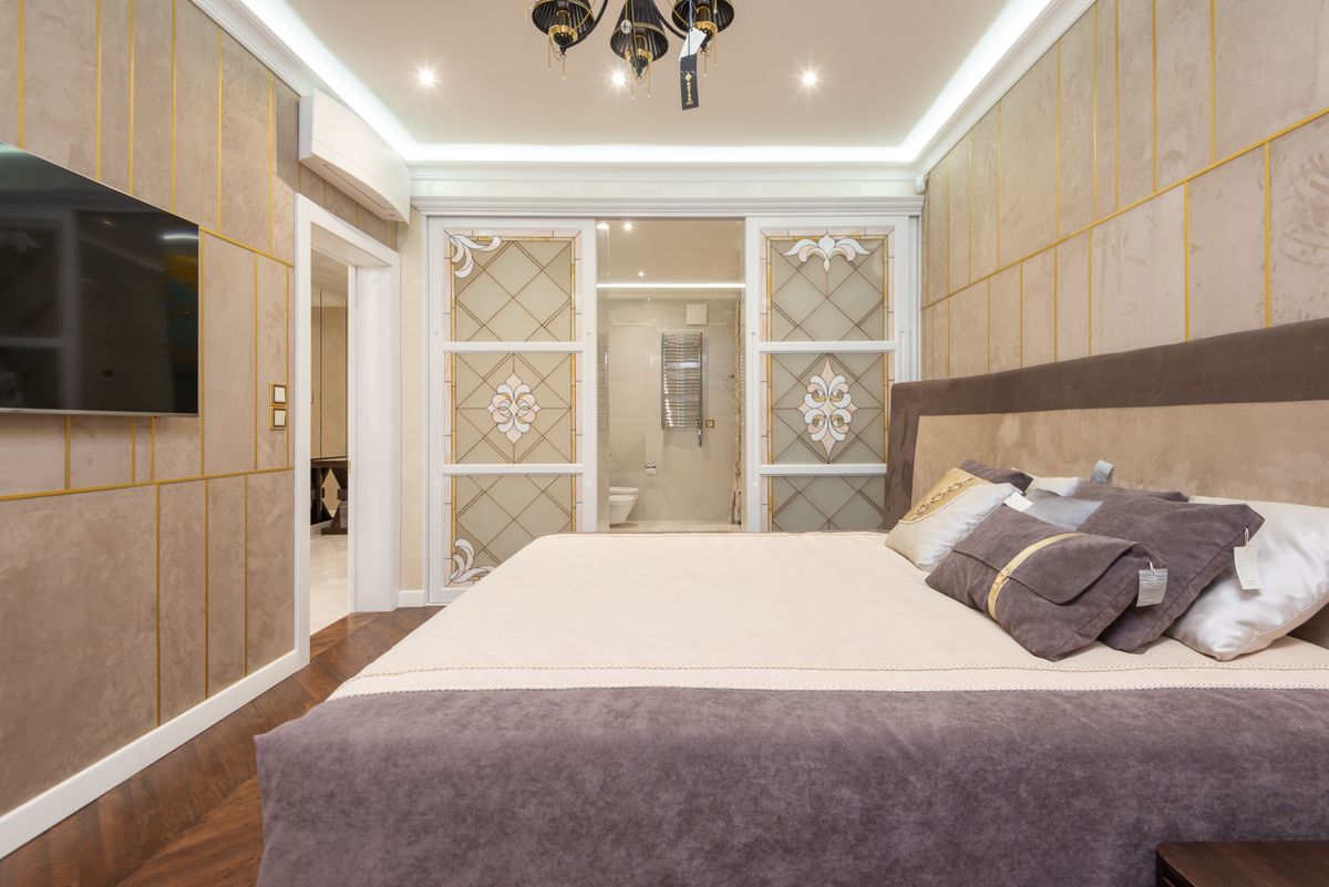 Bright luxury primary bedroom