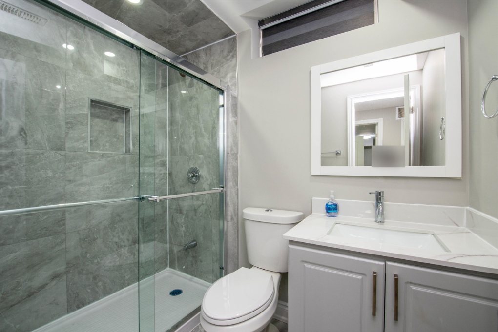 Basement Walk-In Shower by Eagle Eye Home Renovations