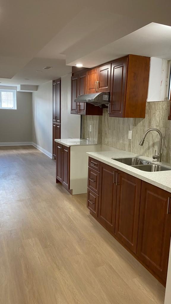 Basement Kitchen — Warm Woodgrain by Eagle Eye Home Renovations