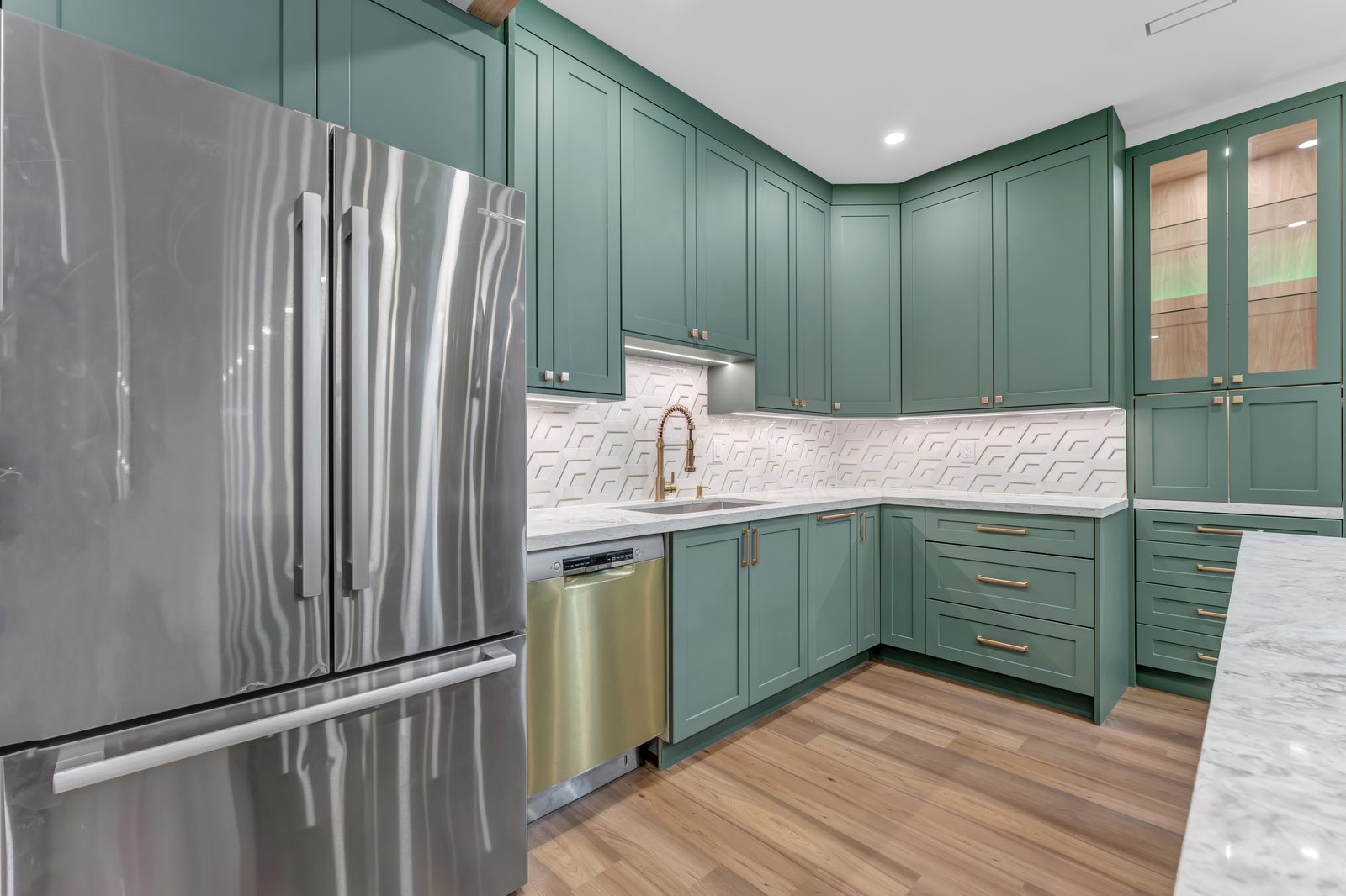 Basement Kitchen — Emerald & Marble by Eagle Eye Home Renovations