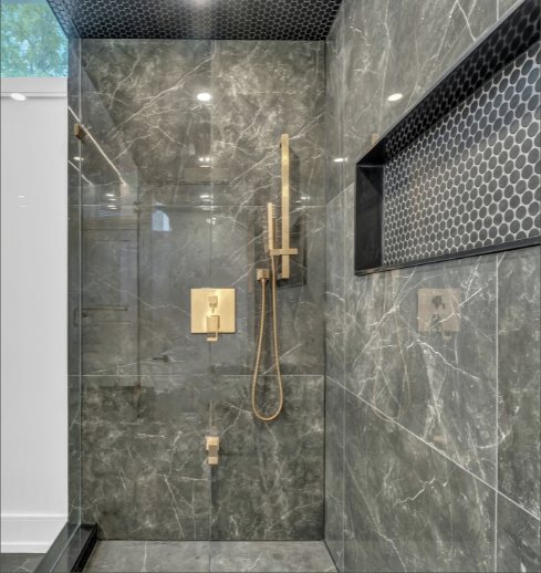 Marble Walk-In Shower by Eagle Eye Home Renovations